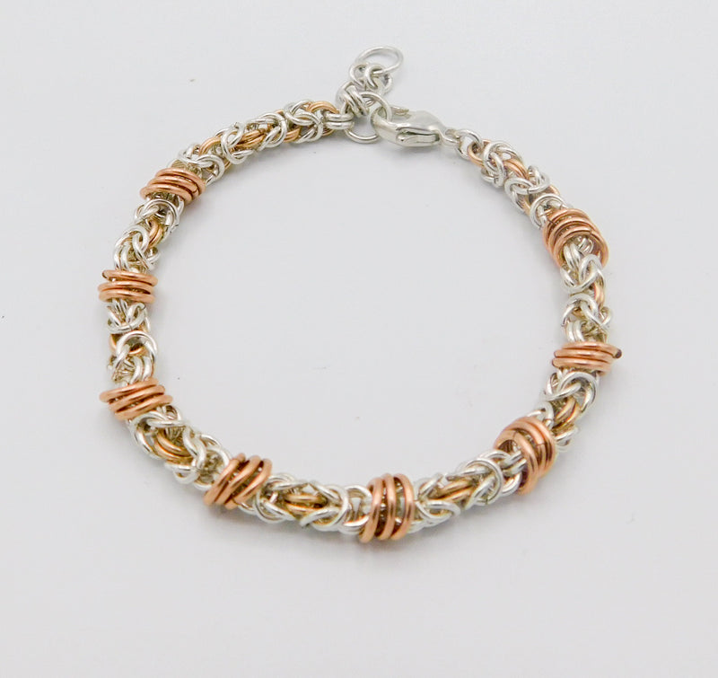 Sterling Byzantine with Rose Gold Filled Floating Orbits