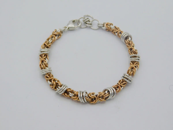 Rose Gold Filled Byzantine with Sterling Floating Orbits