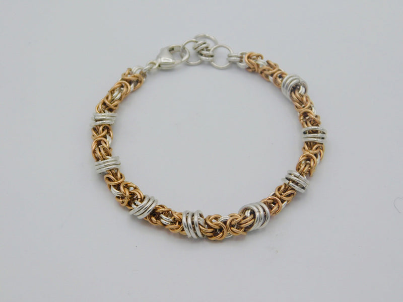 Rose Gold Filled Byzantine with Sterling Floating Orbits