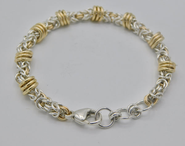 Sterling Byzantine with 14ktgf Orbits Bracelet