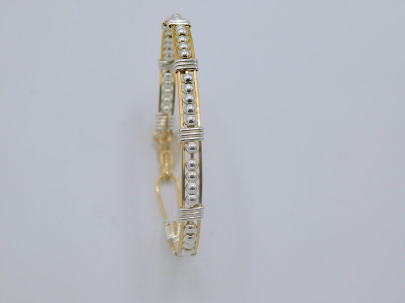 Simple Beaded Bangle Bracelet